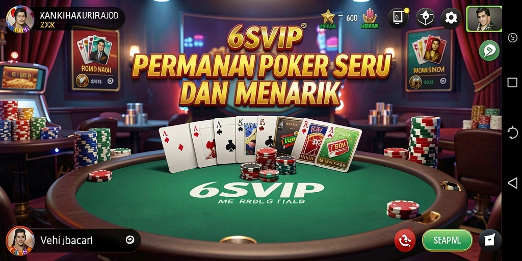 Gambaran gameplay seru dalam aplikasi Poker 6SVIP.