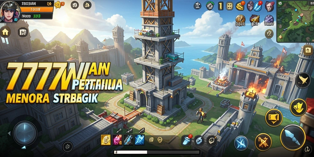 Tangkapan layar menampilkan aksi strategis dalam pertahanan menara.