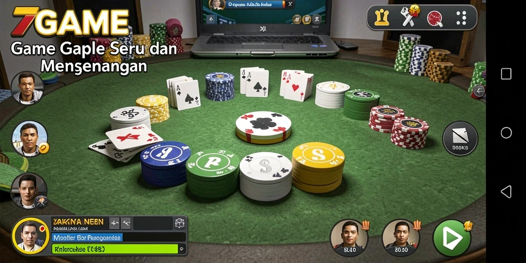 Tampilan gameplay 7GAME yang menarik dan seru di dalam kategori Gaple.