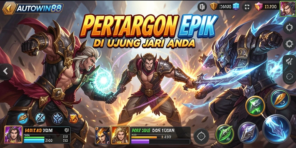 Gameplay pertarungan yang intens dan seru di AUTOWIN88.
