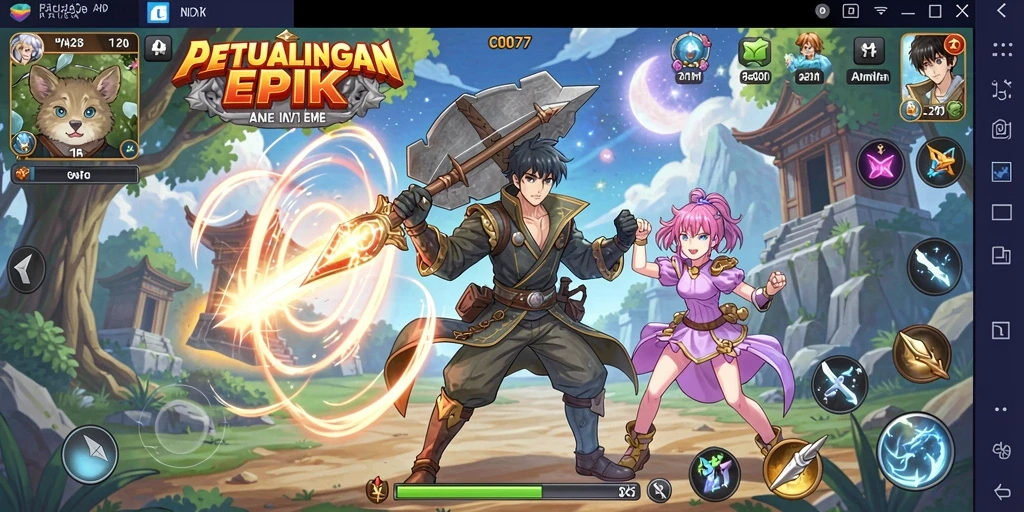 Tampilan gameplay C0077 yang mendebarkan dan penuh warna.