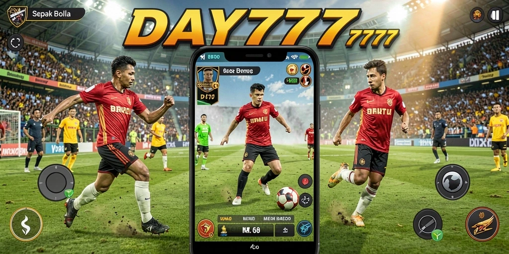 Tampilan gameplay <strong>DAY777</strong> yang realistis dengan aksi sepenuh lapangan.