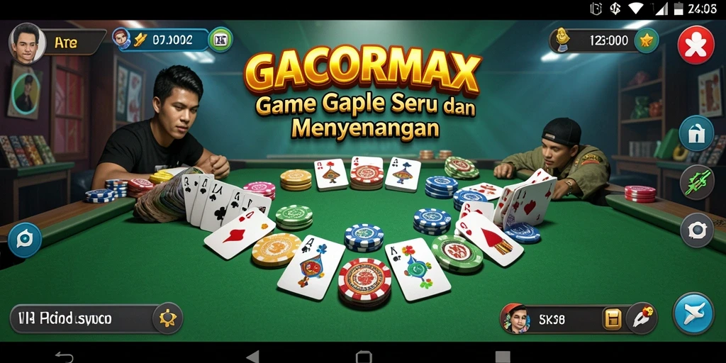 Screenshot gameplay GACORMAX menampilkan keseruan permainan Gaple.