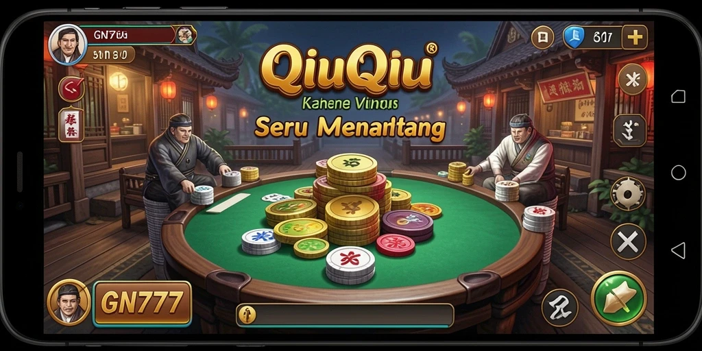 Tampilan gameplay seru dari GN777 saat bermain QiuQiu.