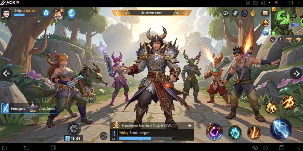 Tangkapan layar gameplay HOKI9 yang menampilkan aksi pertempuran MMORPG.