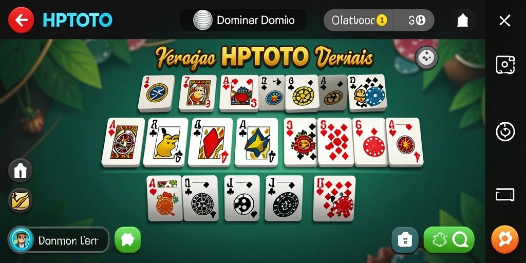 Tampilan screenshot HPTOTO menunjukkan gameplay seru Domino.