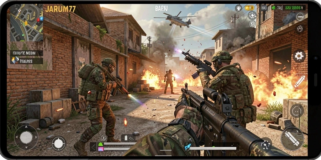 Tangkapan layar dari gameplay mendebarkan JARUM77 dengan aksi seru.
