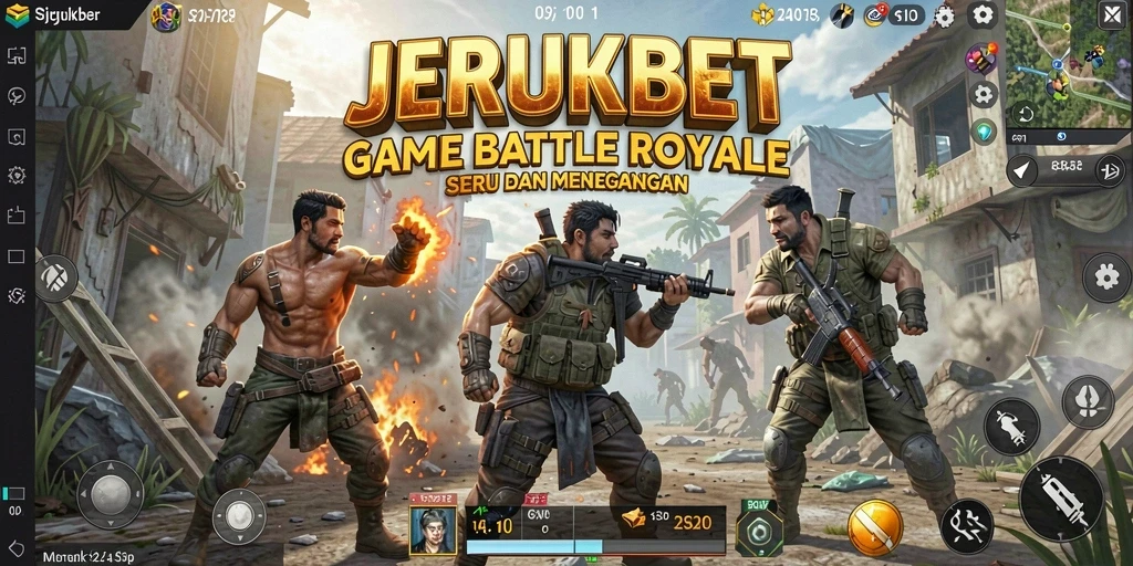 Tangkapan layar gameplay JERUKBET dengan aksi pertempuran yang intens