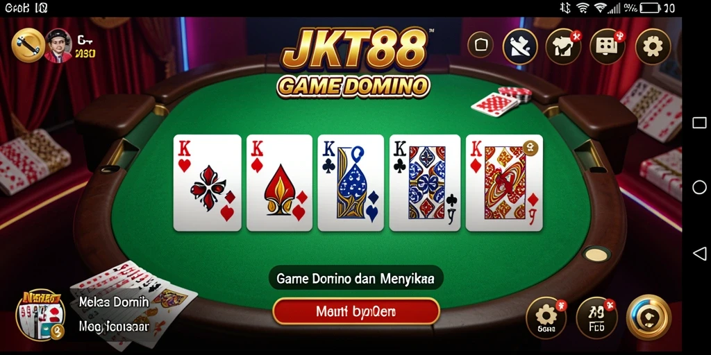 Tampilan gameplay Domino yang seru dan interaktif dalam JKT88.