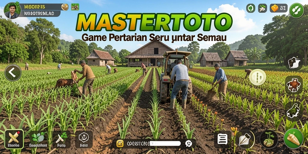 Screenshot MASTERTOTO menampilkan gameplay seru bertani.
