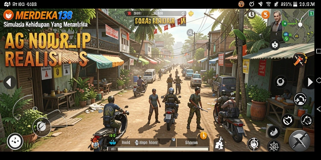 Screenshot gameplay MERDEKA138 menunjukkan interaksi karakter yang dinamis dan grafis yang menawan.