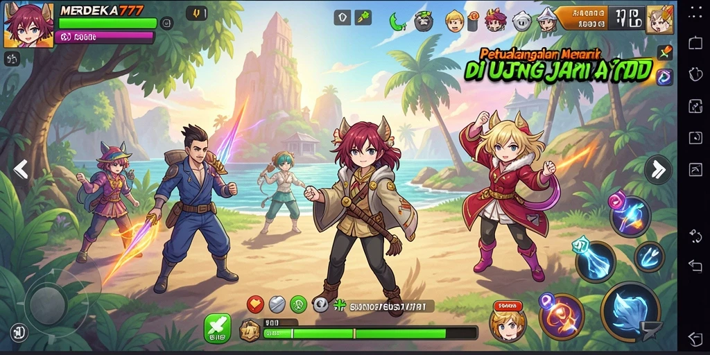 Tampilan menawan dari gameplay Anime dalam MERDEKA777.