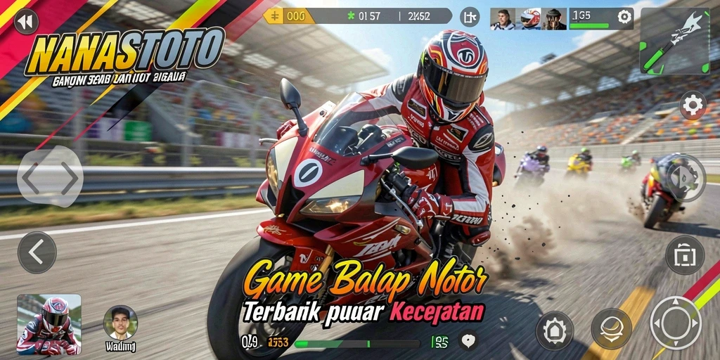 Tangkapan layar menunjukkan aksi mendebarkan dari gameplay balap motor.