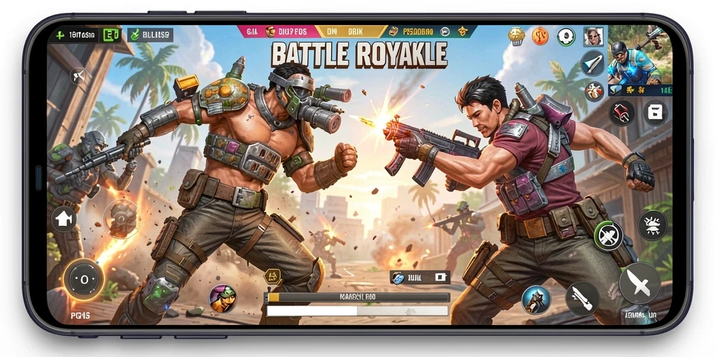 Screenshot PG11 menunjukkan pemain beraksi dalam pertempuran sengit Battle Royale.