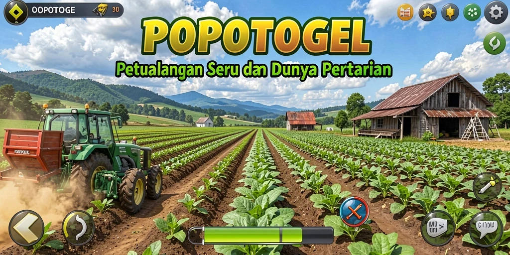 Screenshot utama POPOTOGEL menampilkan kebun yang indah dengan tanaman beragam.