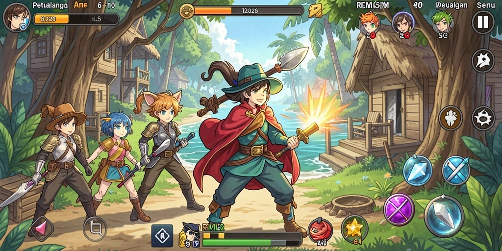 Tampilan gameplay yang menarik dan penuh warna di REMI62.