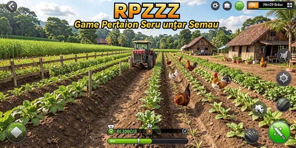 Tampilan gameplay RPZZZ yang menarik saat berkebun.