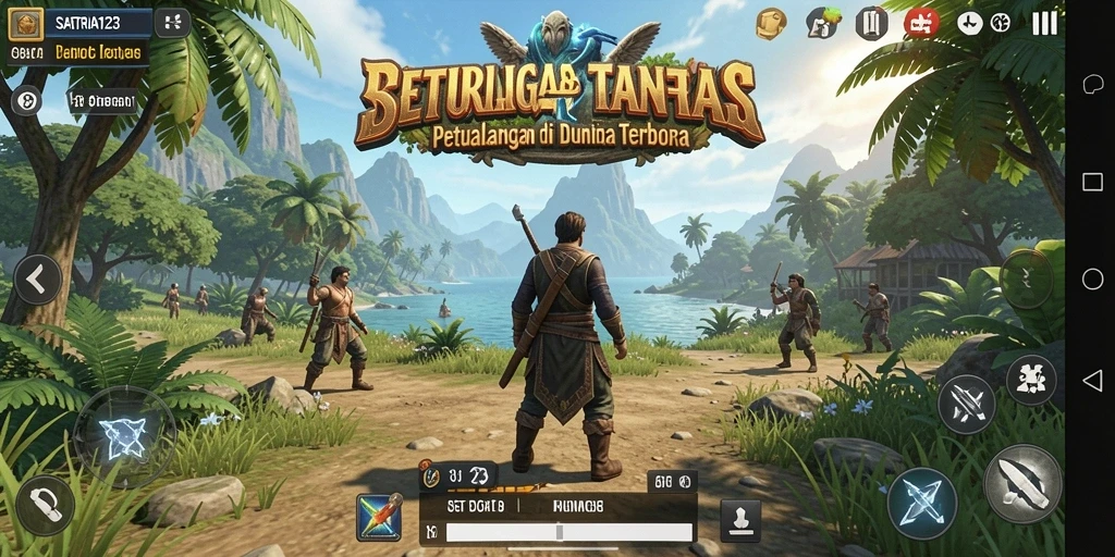 Tampilan menarik dari gameplay Open World SATRIA123 di medan yang luas.