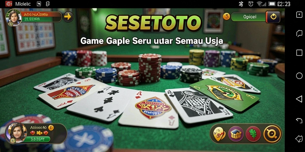 Gambaran gameplay Gaple yang seru dan interaktif dari SESETOTO.