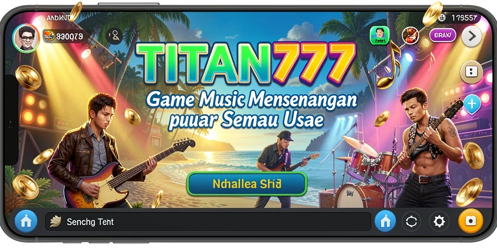 Tampilan gameplay TITAN777 yang penuh warna dan energik.